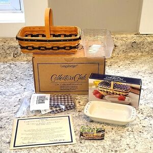 Longaberger Collectors Club Miniature Gathering Basket & Mini Baking Dish Set
